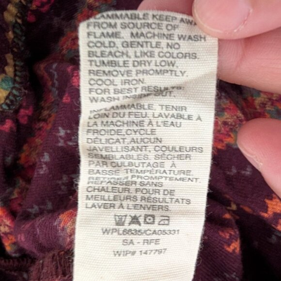 Woolrich Southwestern Flannel Pajama Pants Womens Size Medium Red Geometric - Picture 6 of 12